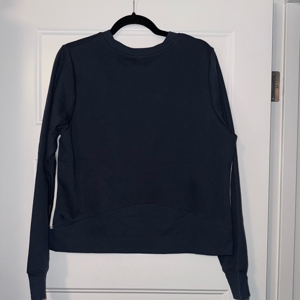 NWT All in Motion Navy Blue Crewneck with Side Stripes - Picture 4 of 4
